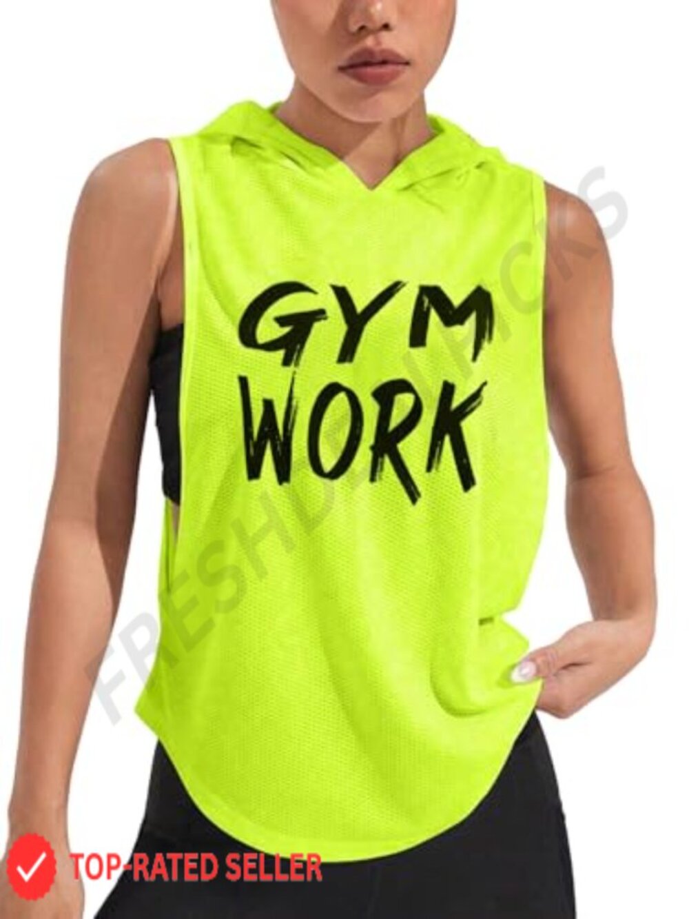 SweatyRocks Women's Sleeveless Hooded Tank Top Letter Print Workout
